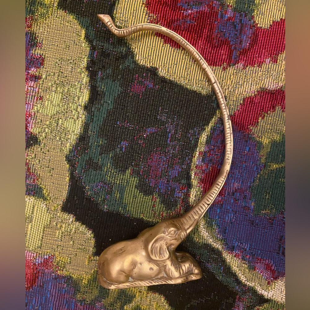 Made In India Brass Elephant Mid Century Modern Plant Or Lantern Decorative Hook - Picture 3 of 9